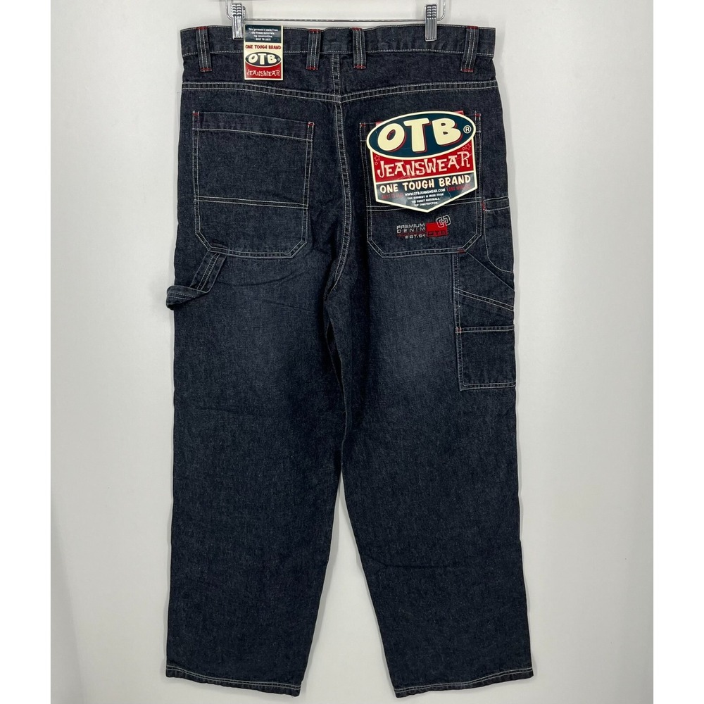 OTB One Tough‎ Brand Carpenter Jeans Men's 36x32 Black Stone Vintage Y2K New NOS